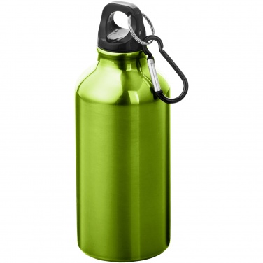Logotrade profilreklam bild: Oregon vattenflaska av RCS-certifierad återvunnen aluminium med karbinhake, 400 ml