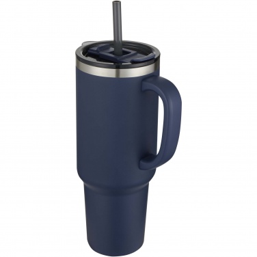 Logotrade profilprodukter bild: Sydney dubbelväggig vakuumisolerad kopparmugg med sugrör, 1 200 ml