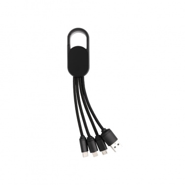 Logotrade reklamprodukter bild: 4-i-1 kabel med karbinclip