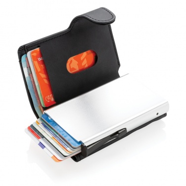 Logotrade kampanjprodukter bild: Standard aluminium RFID korthållare med PU plånbok