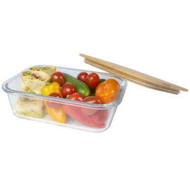 Logotrade profilreklam bild: Roby lunchlåda i glas med bambulock
