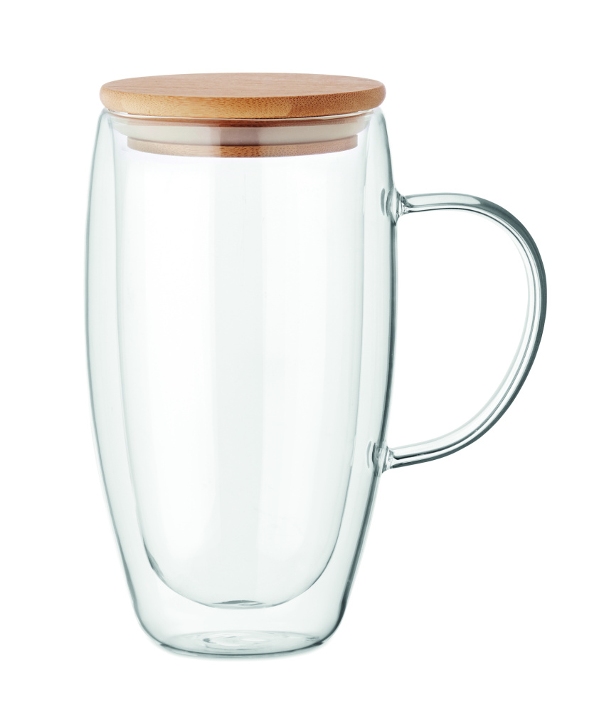 Logotrade kampanjprodukter bild: Dubbelväggig glasmugg 450 ml